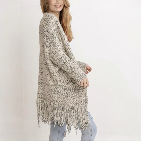 UMGEE Open Front Fringe‎ Kimono Sweater Cardigan, M/L - Picture 2 of 11